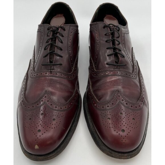 Vintage Florsheim Imperial Men’s 11C Wingtip Oxford Burgundy Leather Dress Shoes main image 12
